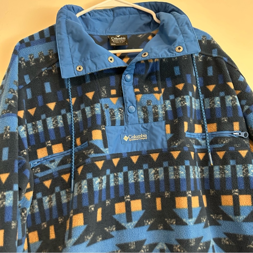 Columbia Blue Geometric Pattern Jacket - image 4